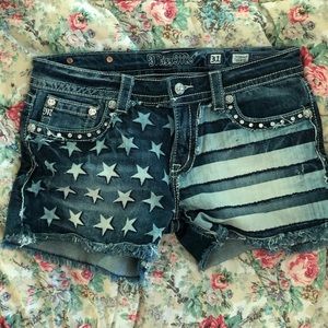 Miss Me American flag shorts